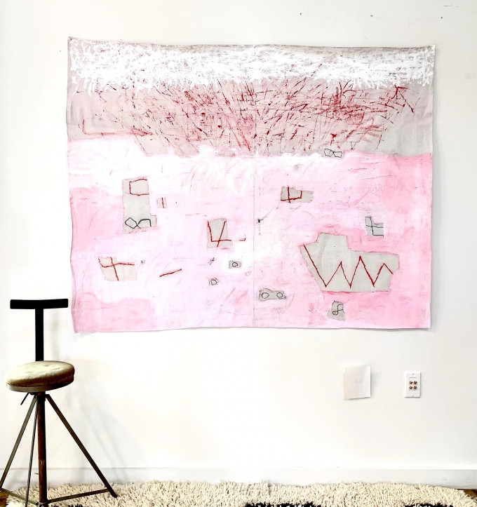 New Untitled Pink + Raw Linen Work